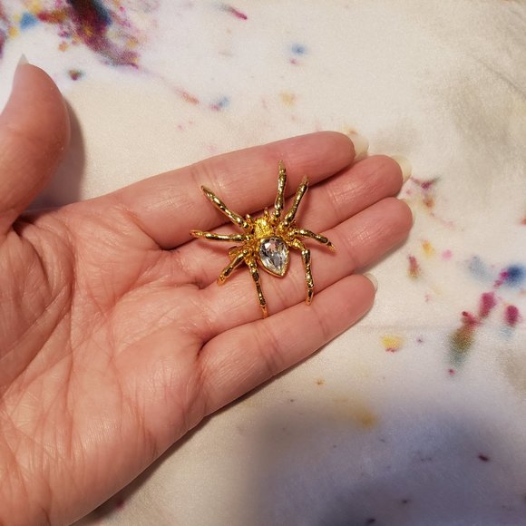 Vintage Gold-tone Spider Brooch - Picture 4 of 6